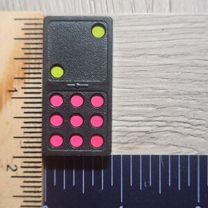 2:9 Vintage Whitman Replacement Domino Large Black Plastic Color Dots Dominoes